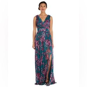 NW Nightway Long Formal Floral Print Dress